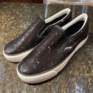 Black sequin sneakers